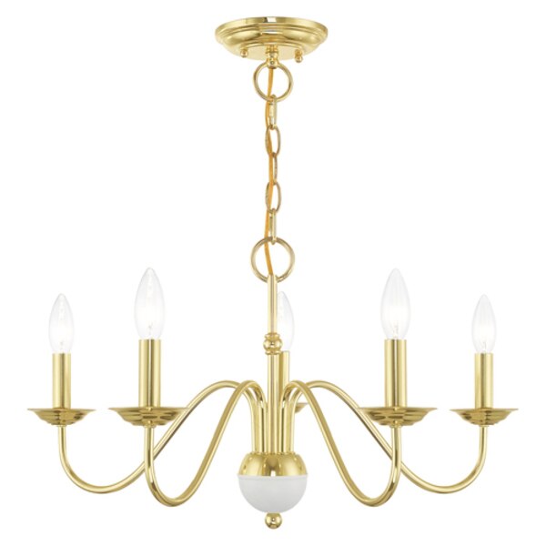 Windsor 5 Light Polished Brass Chandelier
