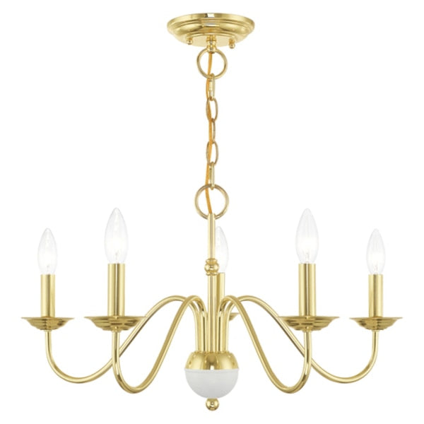 Windsor 5 Light Polished Brass Chandelier