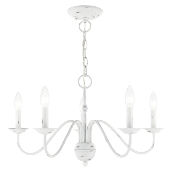 Windsor 5 Light Antique White Chandelier