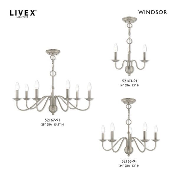 Windsor 7 Light Brushed Nickel Chandelier