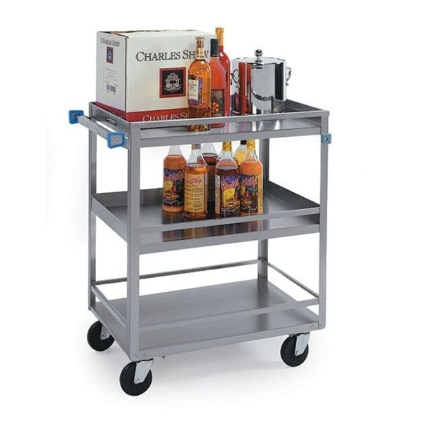 Stainless Steel 3 Shelf Guard Rail Cart; 500 lb Capacity, 18