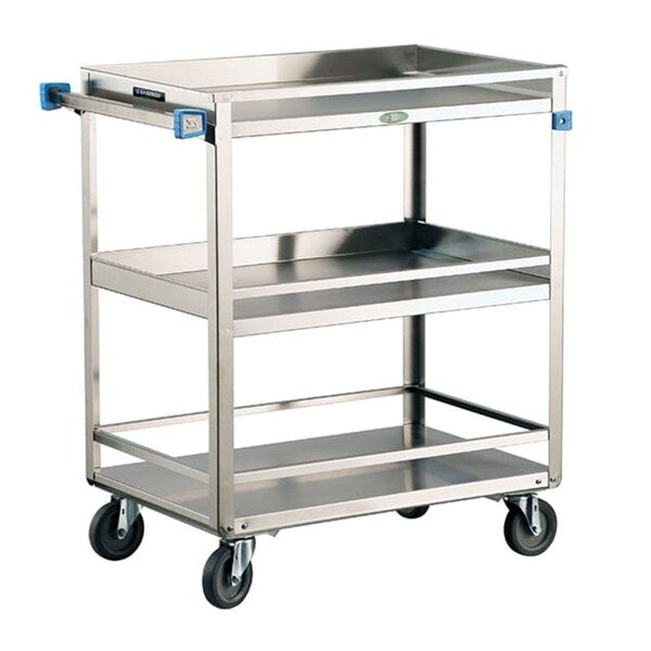 Stainless Steel 3 Shelf Guard Rail Cart; 500 lb Capacity, 18