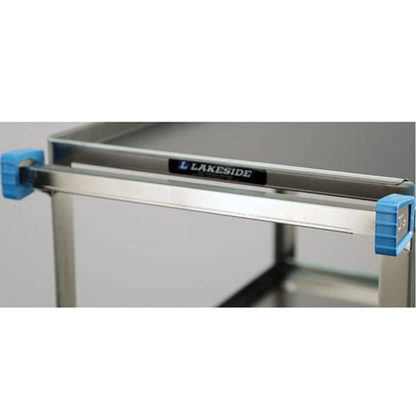 Stainless Steel 3 Shelf Guard Rail Cart; 500 lb Capacity, 18