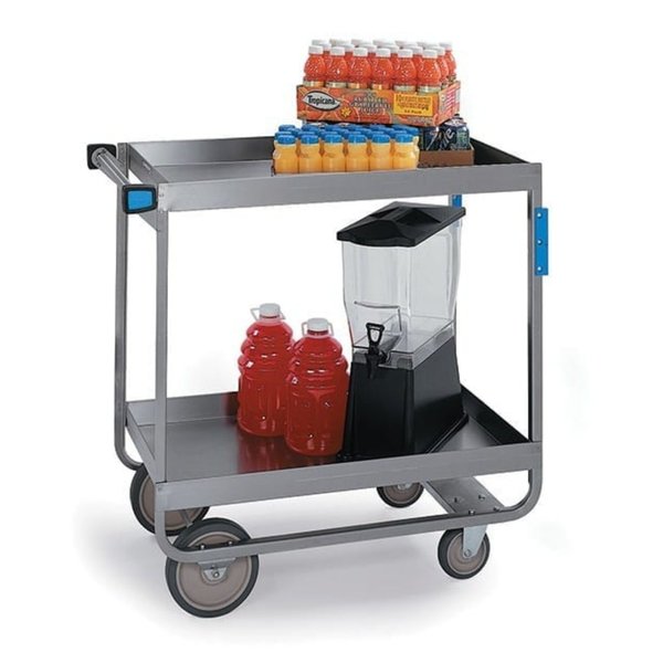NSF Stainless Steel 2 Deep Shelf Utility Cart;700 Lb Capacity, 21