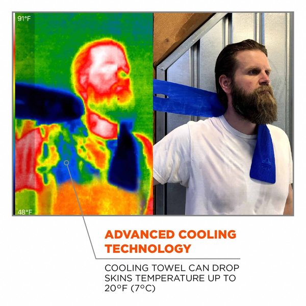 Chill-Its Evaporative Cooling Band, Long Lasting Cooling Relief, PVA, 29-1/2 in x 4 in, Blue