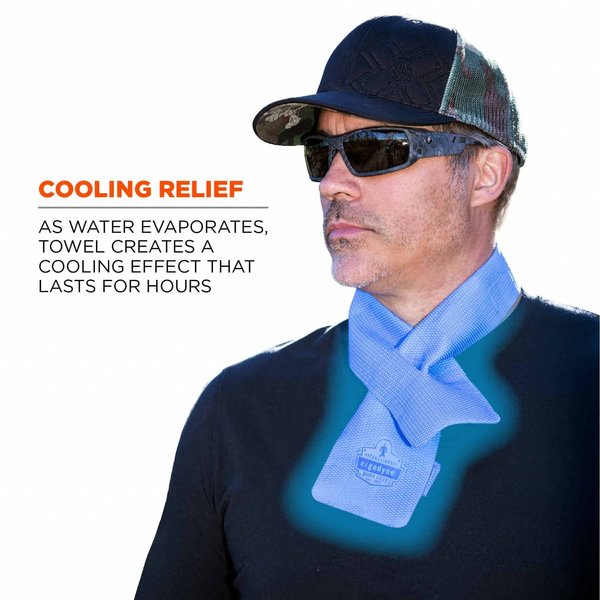 Chill-Its Evaporative Cooling Band, Long Lasting Cooling Relief, PVA, 29-1/2 in x 4 in, Blue