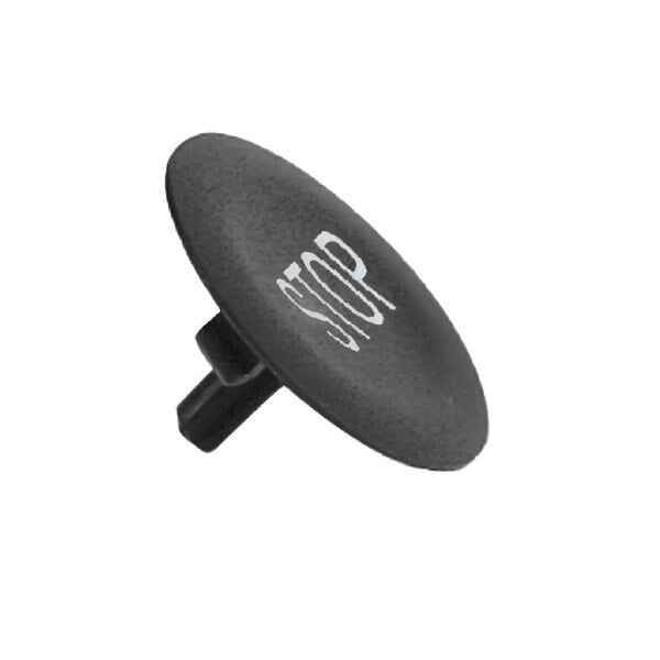Black cap marked STOP for circular pushb