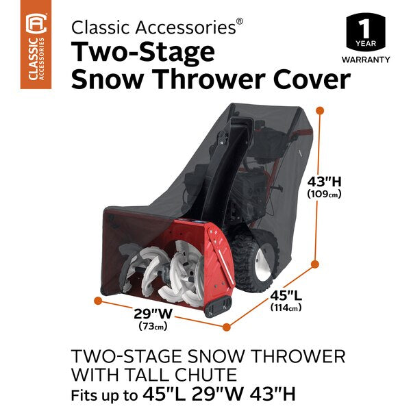 Black Snow Thrower Cover With Chute, 47