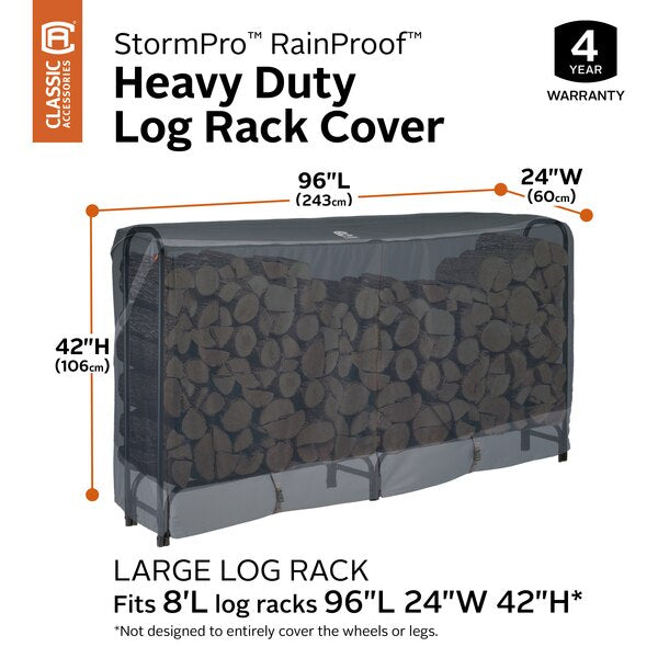 StormPro RainProof Heavy-Duty Log Rack Cover, 96