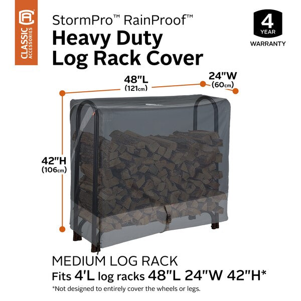 StormPro RainProof Heavy-Duty Log Rack Cover, 48