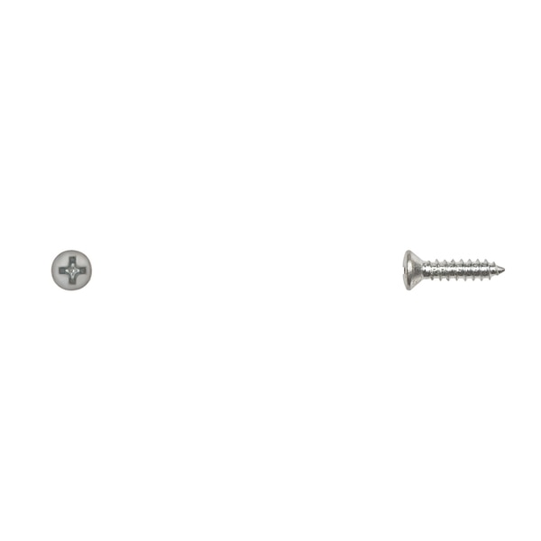 Sheet Metal Screw, #6 x 1/2 in, Zinc Plated Oval Head Phillips Drive