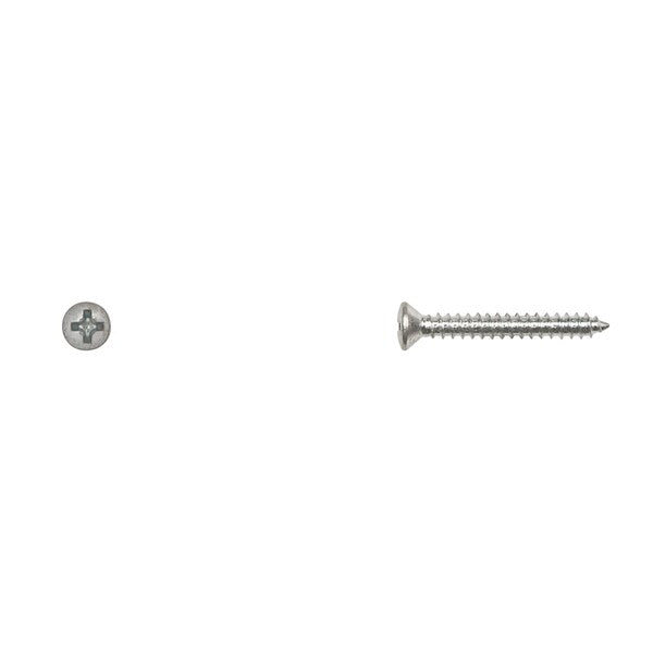 Sheet Metal Screw, #6 x 1 in, Zinc Plated Oval Head Phillips Drive