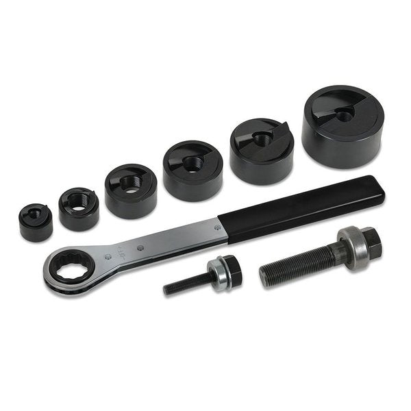9 Piece Knockout Punch Set with Wrench, 10 ga.