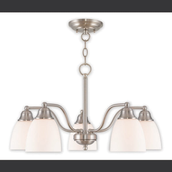 Somerville 5 Light Brushed Nickel Convertible Chandelier/Ceiling Mount