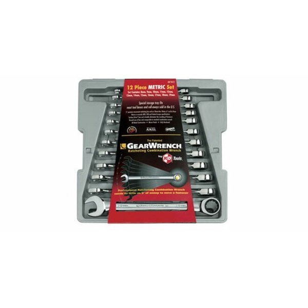 12 Pc. 12 Point Ratcheting Combination Metric Wrench Set