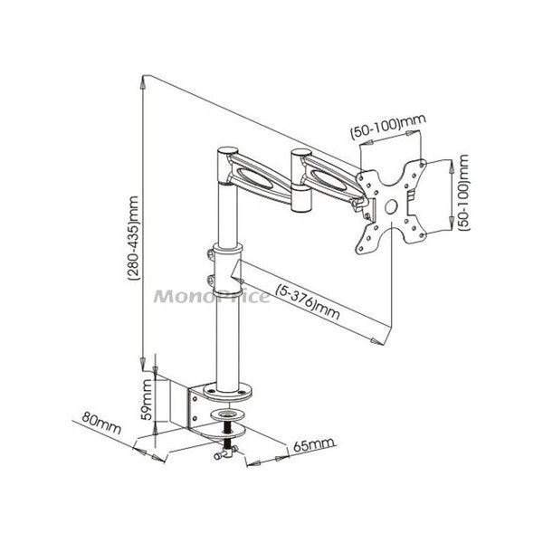 Monitor Arm, Black, Cap. 1