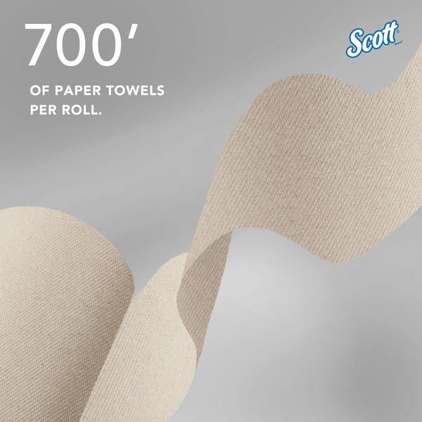 Essential 100% Recycled Brown Hard Roll Towels for Purple Core Dispensers, (700'/Roll, 6 Rolls/Case)