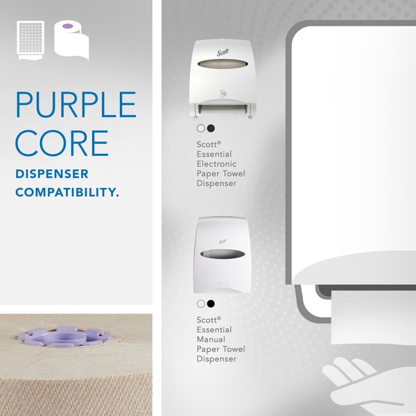 Essential 100% Recycled Brown Hard Roll Towels for Purple Core Dispensers, (700'/Roll, 6 Rolls/Case)