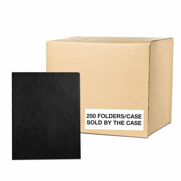 Case of Black Pocket Folders w/Prongs, 11.75