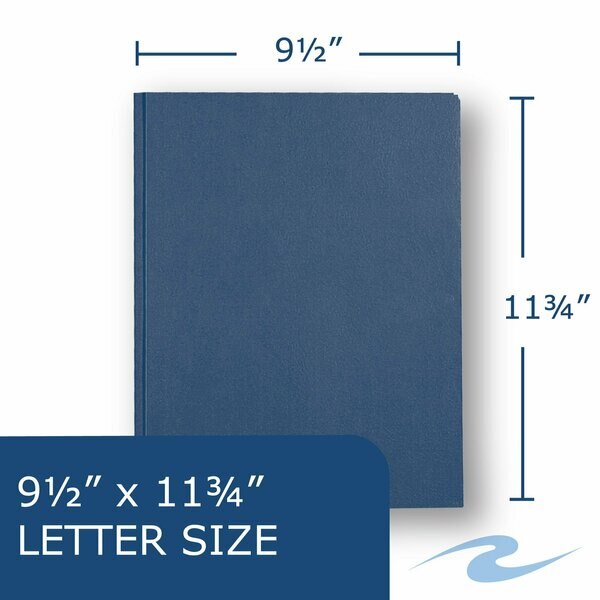 Case of Dark Blue Pocket Folders w/Prongs, 11.75