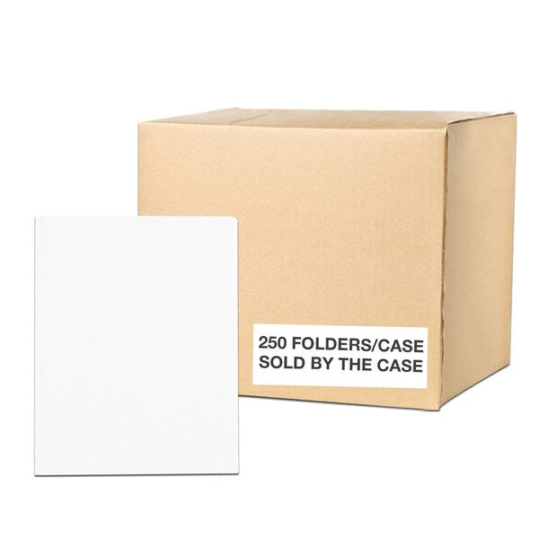 Case of White Pocket Folders w/Prongs, 11.75