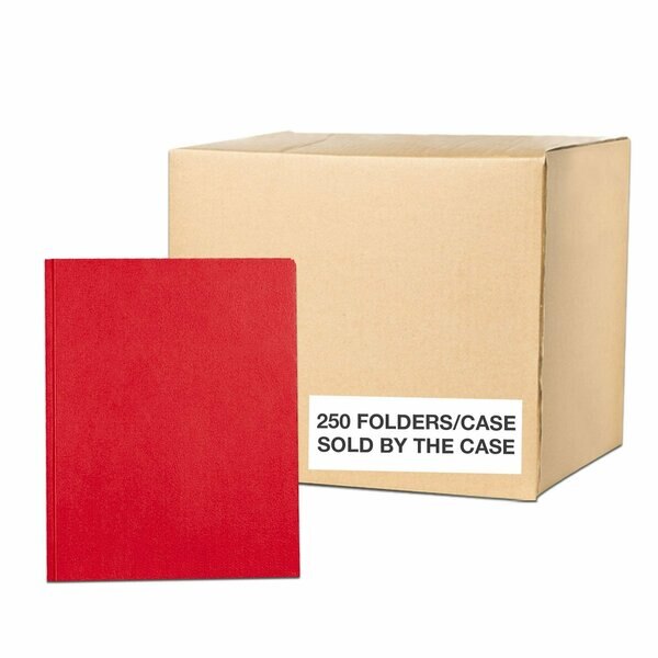 Case of Red Pocket Folders with Prongs, 11.75