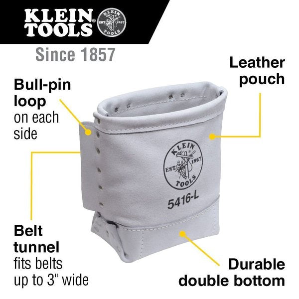 Tool Pouch, Leather, 1 Pockets, White, 9