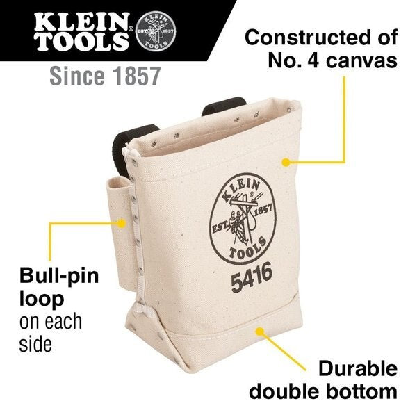 Tool Pouch, No. 4 Canvas, 3 Pockets, Beige, 9
