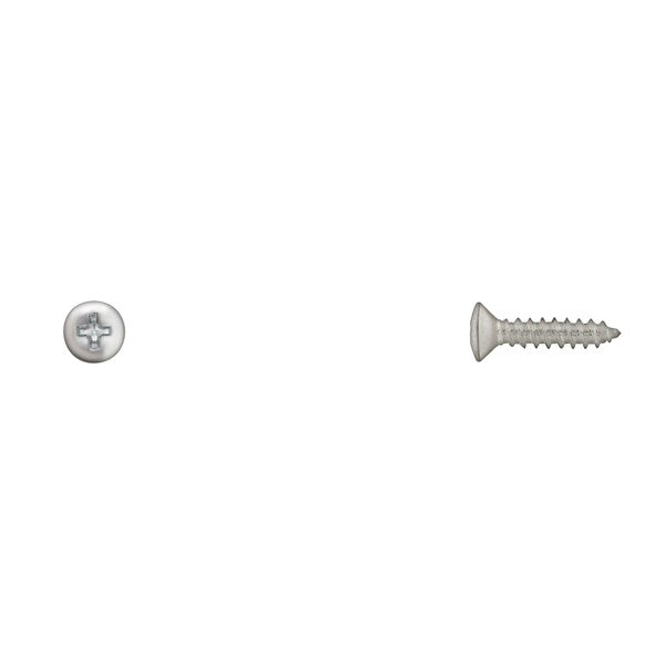 Sheet Metal Screw, #8 x 3/4 in, Zinc Plated Oval Head Phillips Drive