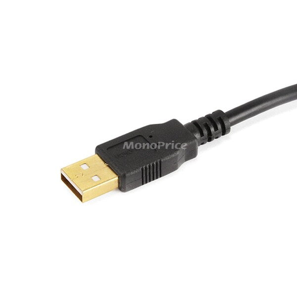 USB 2.0 Cable, 1-1/2 ft.L, Black