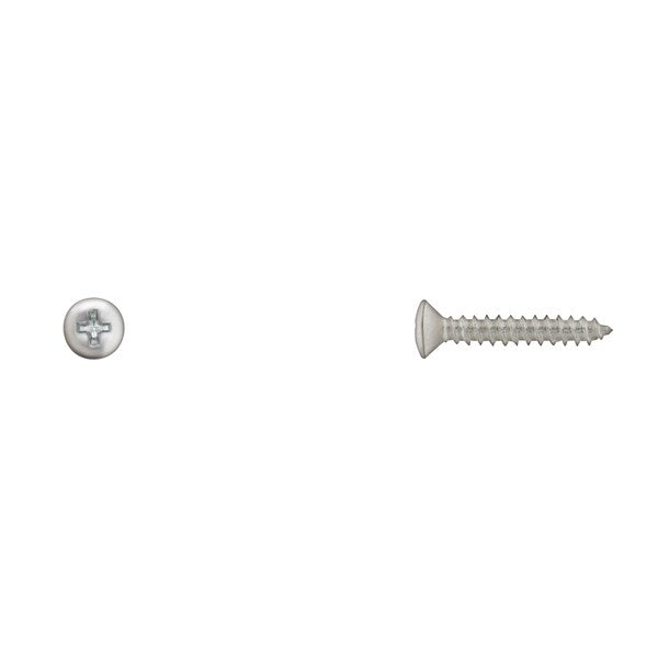 Sheet Metal Screw, #8 x 1 in, Zinc Plated Oval Head Phillips Drive