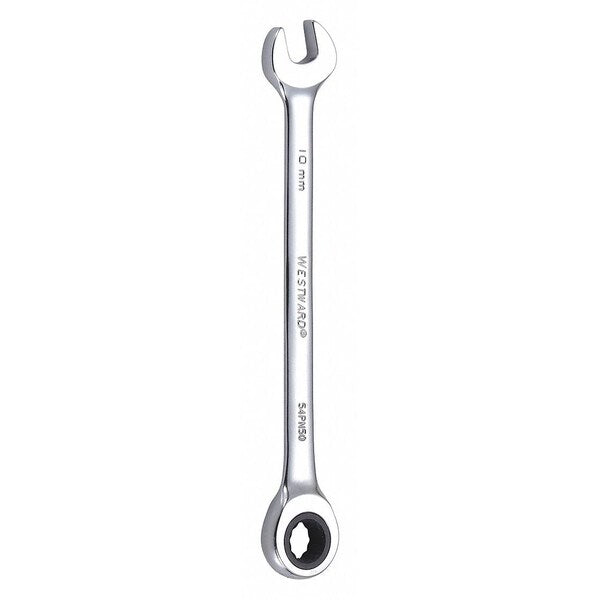 Ratcheting Combination Wrench, Metric, 6 1/8 in Length, 10 mm Head, 12 Points
