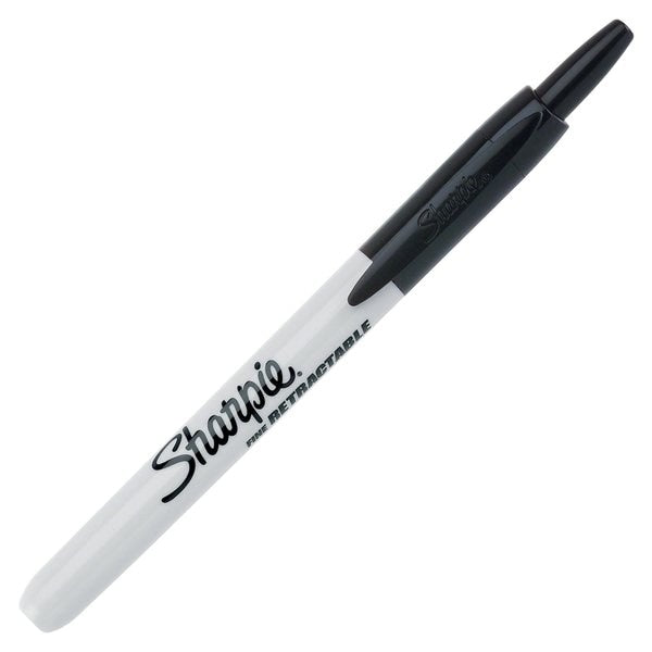 Permanent Marker, Fine Tip Black PK12