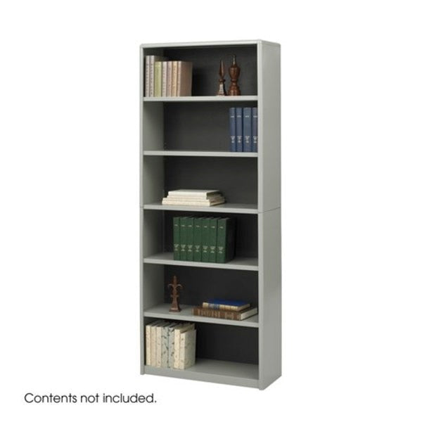 ValueMate Economy Bookcase, 6-Shelf, Gray