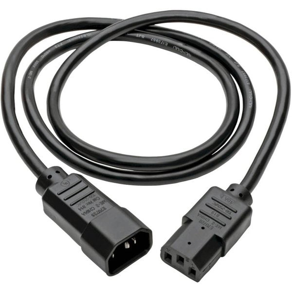 Power Cord, C14 to C13, 10A, 18AWG, 3ft