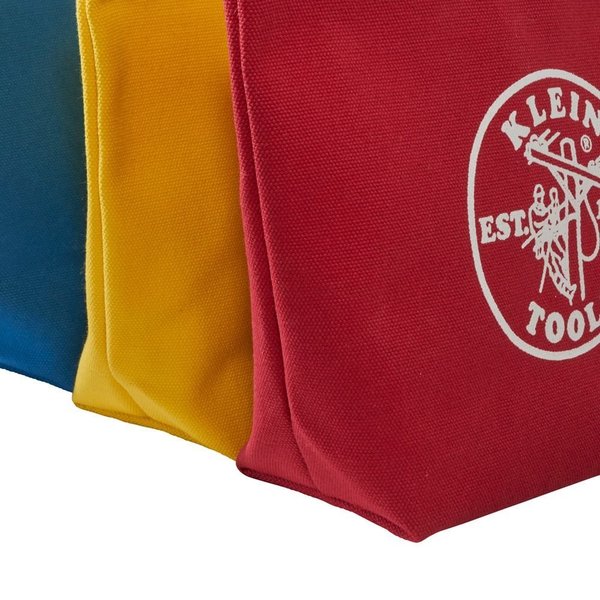 Tool Bag Set, #8 Canvas, 1 Pockets, Blue/Red/Yellow, 8