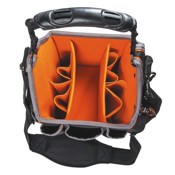 Tool Tote, 1680D Ballistic Weave, 20 Pockets, Black/Orange, 17