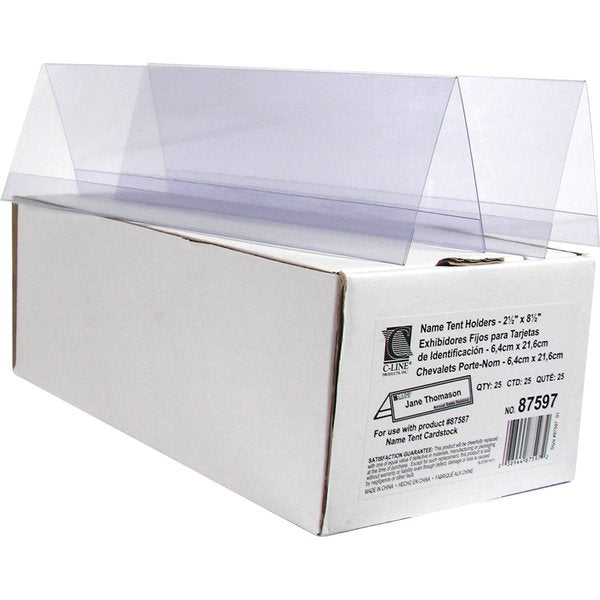 Name Tent Holder, Med, Rigid, 2.5x8.5