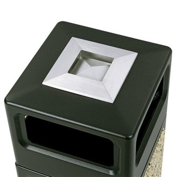 15 gal Square Trash Can, Black, 13-3/4