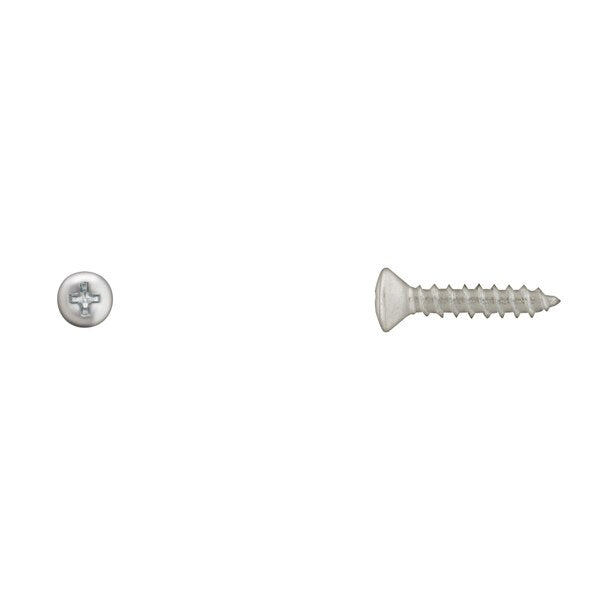 Sheet Metal Screw, #10 x 1 in, Zinc Plated Oval Head Phillips Drive