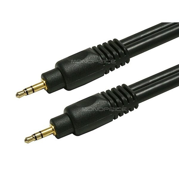 A/V Cable, 3.5mm M/M cable, Black, 3ft