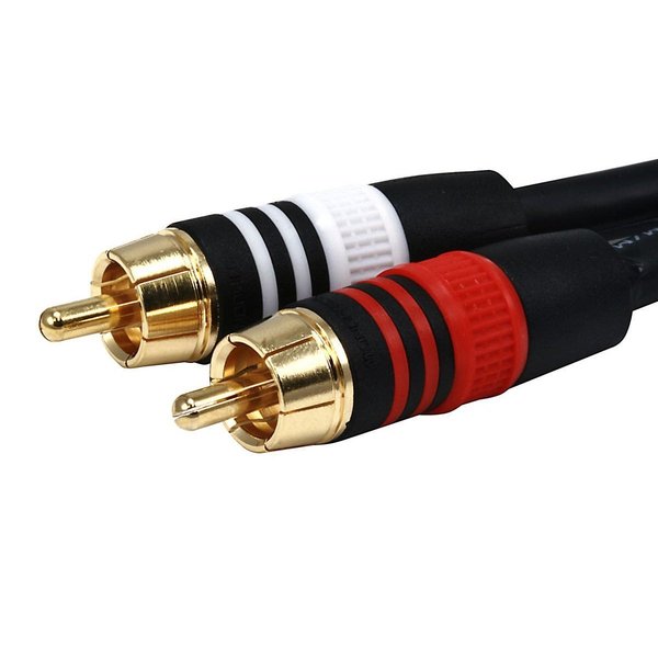 A/V Cable, 3.5mm(M)/2 RCA(M), 6ft