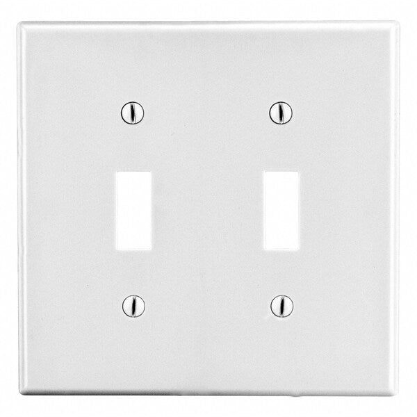 Wallplate, 2-Gang, 2) Toggle, White