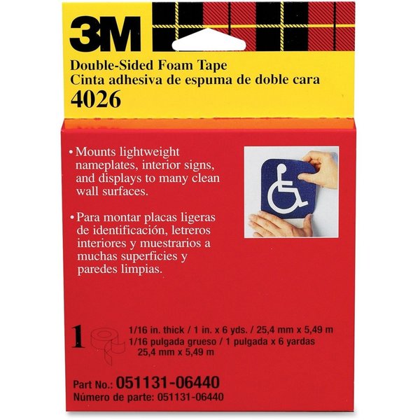 Double Coated Tape, Foam, Off White, PK12