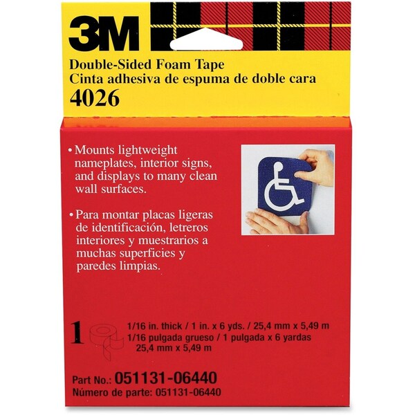 Double Coated Tape, Foam, Off White, PK9