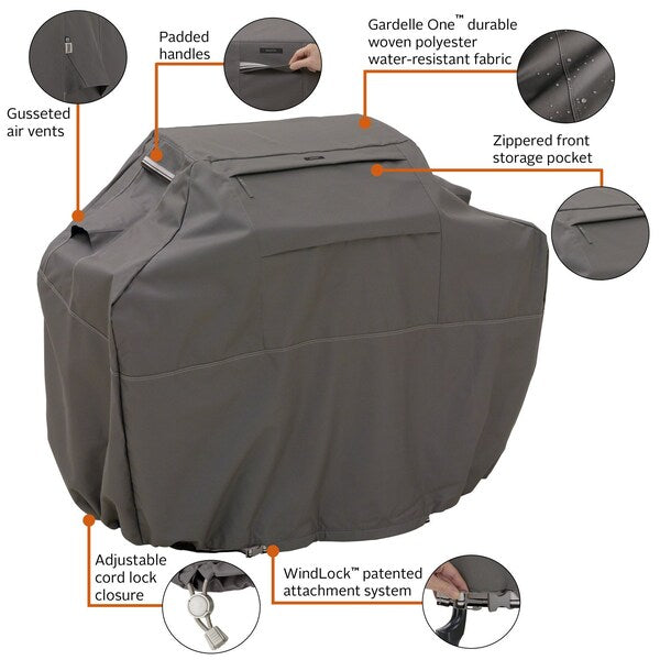 BBQ Grill Cover, Large, Grey