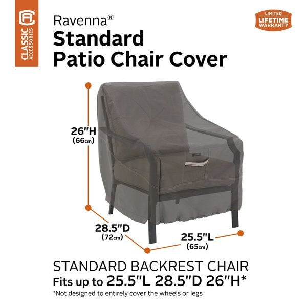 Ravenna Standard Patio Chair Cover, Grey, 31