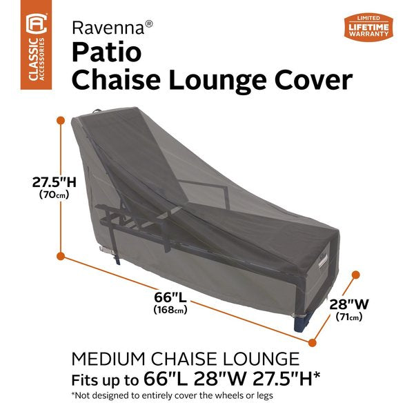 Ravenna Patio Chaise Lounge Cover, Grey, 66