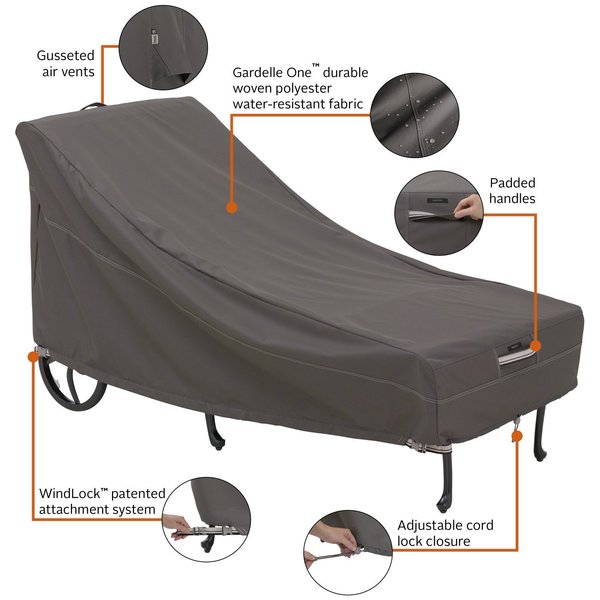 Ravenna Patio Chaise Lounge Cover, Grey, 66