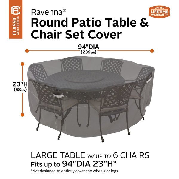 Large Round Table/Chair Cover, 94 in Dia x 23 in H